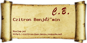 Czitron Benjámin névjegykártya